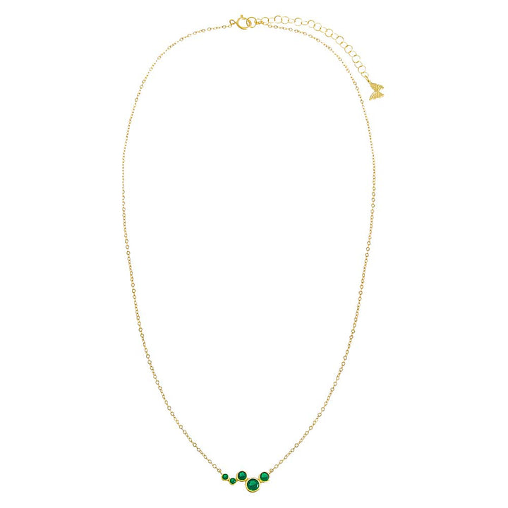  CZ Bezel Clustered Pendant Necklace - Adina Eden's Jewels