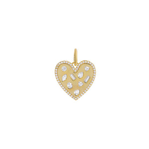 Gold / Classic CZ Bezel Multishape Heart Necklace Charm - Adina Eden's Jewels