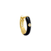 Black / Enamel / Single CZ Bezel Colored Enamel Huggie Earring - Adina Eden's Jewels