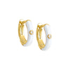 White / Enamel / Pair CZ Bezel Colored Enamel Huggie Earring - Adina Eden's Jewels
