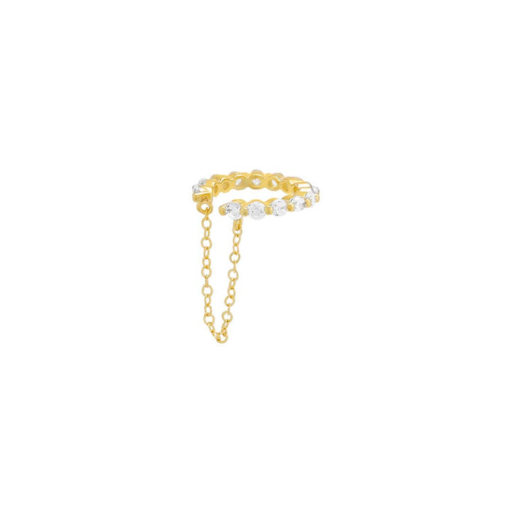 Gold / Single CZ Chain Ear Cuff - Adina Eden's Jewels