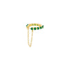 Emerald Green / Single CZ Chain Ear Cuff - Adina Eden's Jewels
