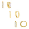 Gold The Ultimate Huggie Earring Combo Set - Adina Eden's Jewels