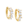 Gold CZ Multi Shape Huggie Earring - Adina Eden's Jewels