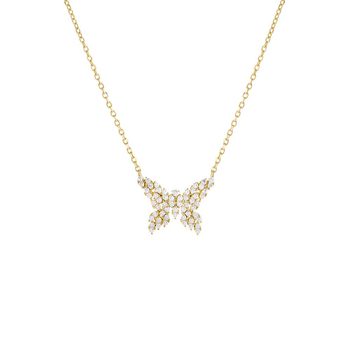 Gold CZ Scattered Marquise Butterfly Necklace - Adina Eden's Jewels