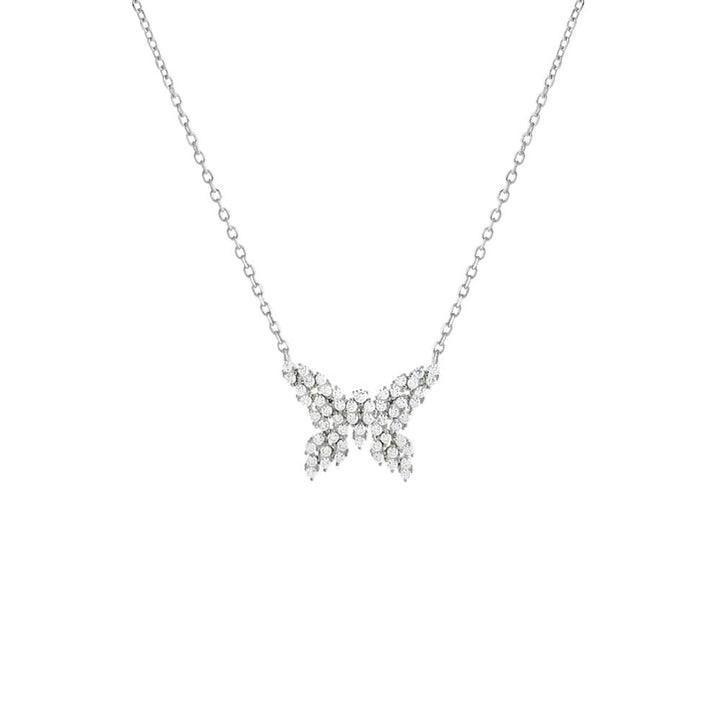 Silver CZ Scattered Marquise Butterfly Necklace - Adina Eden's Jewels