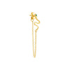 Gold / Single CZ Snake Front Back Chain Stud Earring - Adina Eden's Jewels