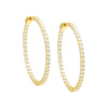 Gold / 45 MM CZ Thin Round Hoop Earring - Adina Eden's Jewels