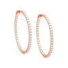 Rose Gold / 45 MM CZ Thin Round Hoop Earring - Adina Eden's Jewels
