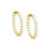 Gold / 25 MM CZ Thin Round Hoop Earring - Adina Eden's Jewels
