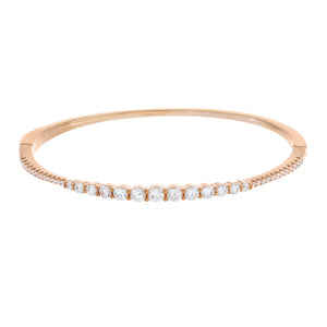Rose Gold CZ Graduated Round Bangle - Adina Eden's Jewels