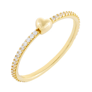 14K Gold / 6 CZ Heart Ring 14K - Adina Eden's Jewels