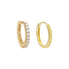 14K Gold / Single CZ Mini Huggie Earring Combo Set 14K - Adina Eden's Jewels