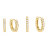 Gold CZ Mini Huggie Earring Combo Set - Adina Eden's Jewels