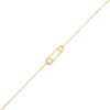 Gold CZ Safety Pin Bracelet - Adina Eden's Jewels