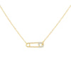 Gold CZ Safety Pin Necklace - Adina Eden's Jewels