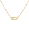 Gold CZ Safety Pin Link Necklace - Adina Eden's Jewels