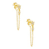 Gold CZ Star Chain Drop Stud Earring - Adina Eden's Jewels