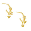 Gold CZ Star Dangle Hoop Earring - Adina Eden's Jewels