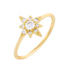 Gold / 6 CZ Starburst Dainty Ring - Adina Eden's Jewels