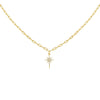Gold CZ Starburst Link Necklace - Adina Eden's Jewels