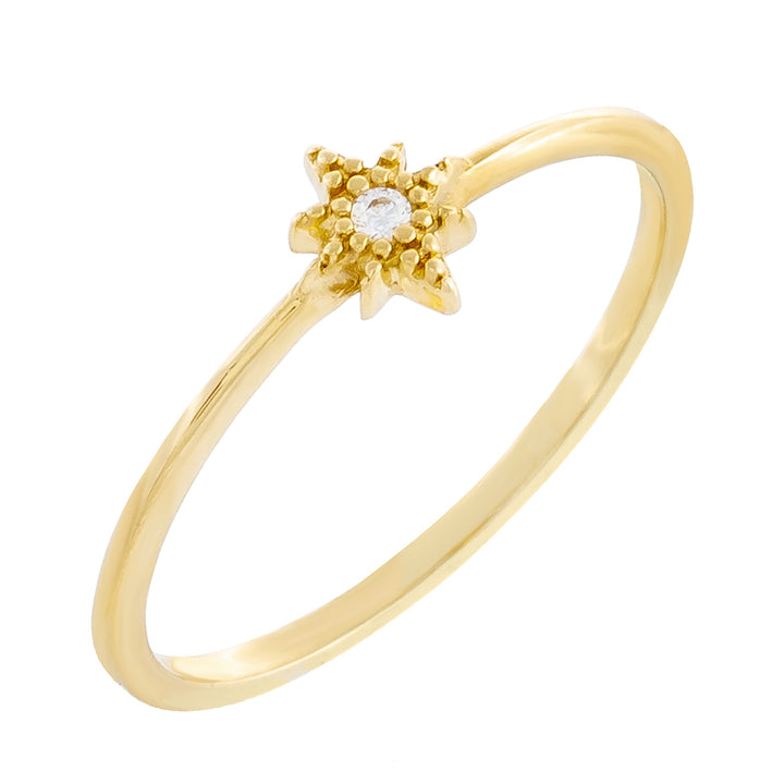 14K Gold / 8 CZ Starburst Ring 14K - Adina Eden's Jewels