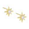Gold CZ Starburst Stud Earring - Adina Eden's Jewels