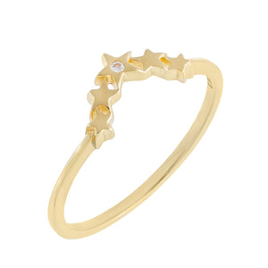 14K Gold / 7 CZ Stars Ring 14K - Adina Eden's Jewels