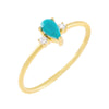 Turquoise / 7 CZ Turquoise Stone Ring - Adina Eden's Jewels