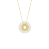 Pearl White CZ X Pearl Oval Medallion Necklace - Adina Eden's Jewels