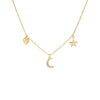Gold CZ X Solid Charms Necklace - Adina Eden's Jewels