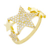 Gold / 6 CZ X Solid Multi Star Ring - Adina Eden's Jewels