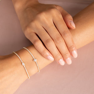  Oval Bezel Thin Tennis Bracelet - Adina Eden's Jewels