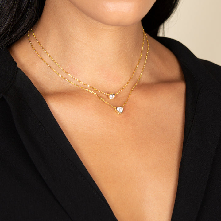  Round Bezel Solitaire Necklace - Adina Eden's Jewels