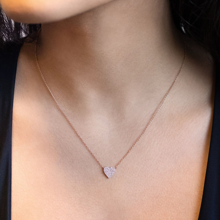  Diamond Small Heart Necklace 14K - Adina Eden's Jewels