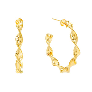 Gold Spiral Hoop Earring - Adina Eden's Jewels