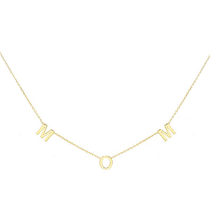 Gold Mom Letter Necklace - Adina Eden's Jewels