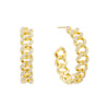 Gold Pavé Link Hoop Earring - Adina Eden's Jewels