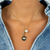  Multi Charm Paperclip Lariat Necklace - Adina Eden's Jewels