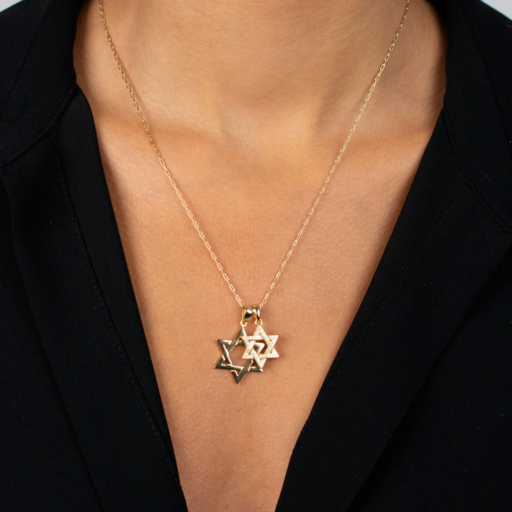  Solid Star Of David Necklace Charm - Adina Eden's Jewels