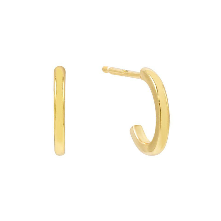 Gold Solid Hoop Stud Earring - Adina Eden's Jewels