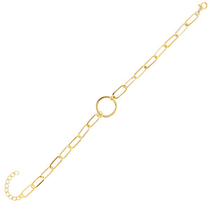 Gold Circle Link Bracelet - Adina Eden's Jewels