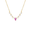 Sapphire Pink Cluster Teardrop Necklace - Adina Eden's Jewels