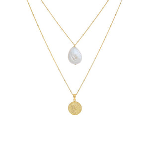 Combo Coin and Pearl Necklace Combo Set - Adina Eden's Jewels