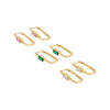  Colored Bezel Baguette Oval Huggie Earring - Adina Eden's Jewels