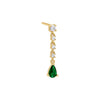 Emerald Green / Single Colored CZ Teardrop Drop Stud Earring - Adina Eden's Jewels