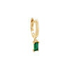 Emerald Green / Single Colored Dangling Baguette Huggie Earring - Adina Eden's Jewels