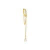Gold / Single Colored Dangling Marquise Drop Chain Huggie Earring - Adina Eden's Jewels