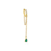 Emerald Green / Single Colored Dangling Marquise Drop Chain Huggie Earring - Adina Eden's Jewels