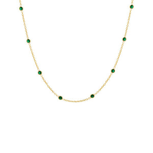 Emerald Green Colored Diamond By The Yard Choker - Adina Eden's Jewels